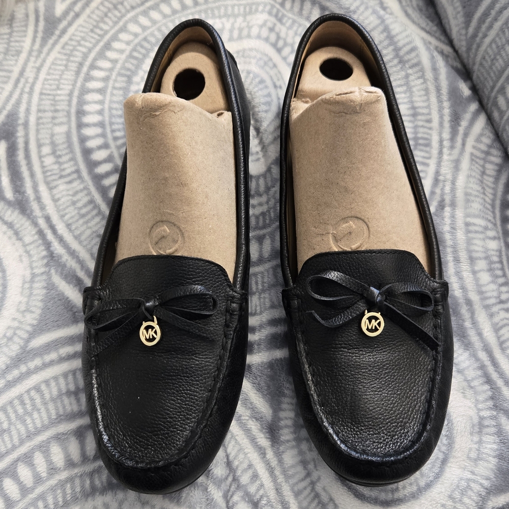 Michael Kors Black Loafers with Gold Accent